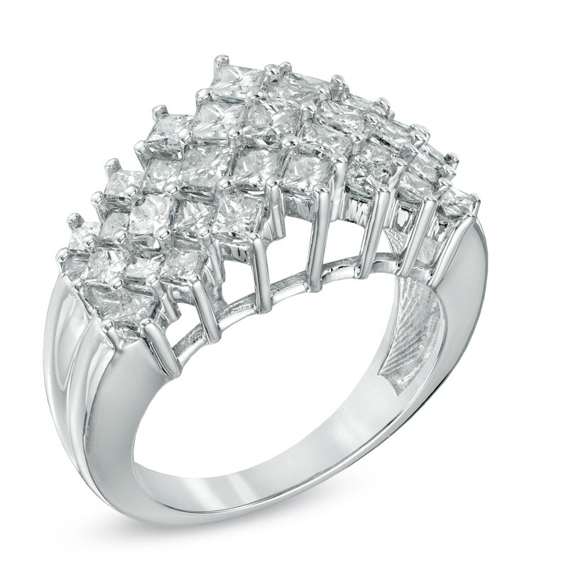 Main Image 2 of 2 CT. T.W. Princess-Cut Diamond Band in 10K White Gold