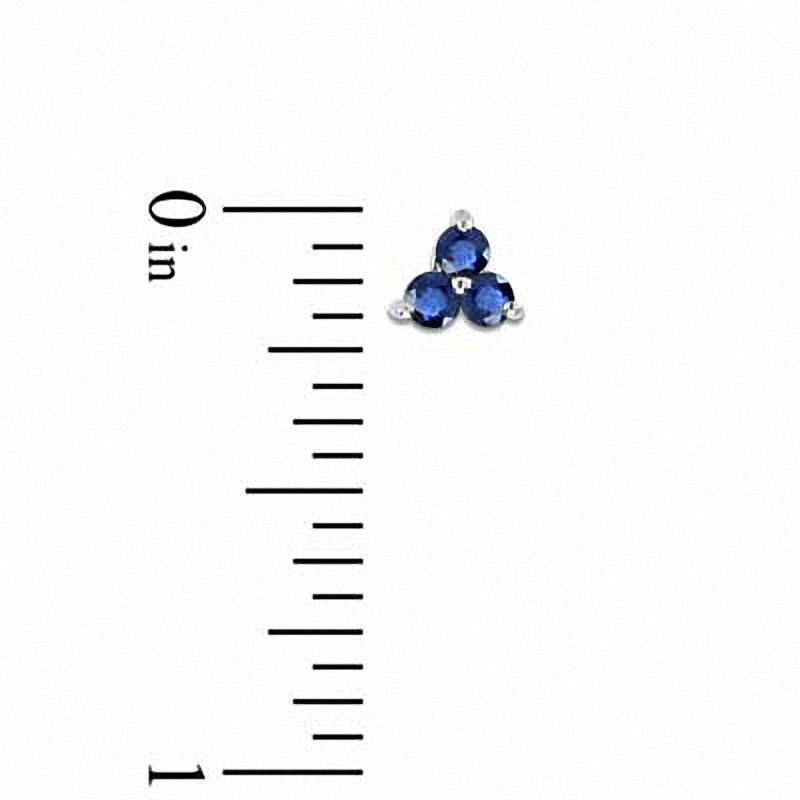 Main Image 2 of Blue Sapphire Stud Earrings in 14K White Gold