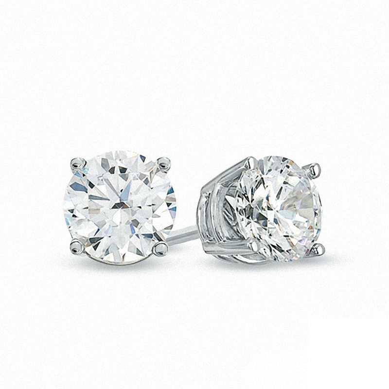 Main Image 1 of Celebration Ideal 1-1/2 CT. T.W. Certified Diamond Solitaire Stud Earrings in 14K White Gold (K/I1)