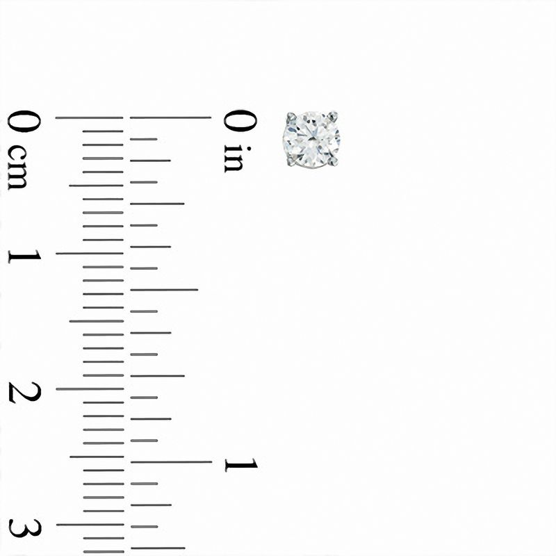 Main Image 2 of Celebration Ideal 1/2 CT. T.W. Certified Diamond Solitaire Stud Earrings in 14K White Gold (K/I1)