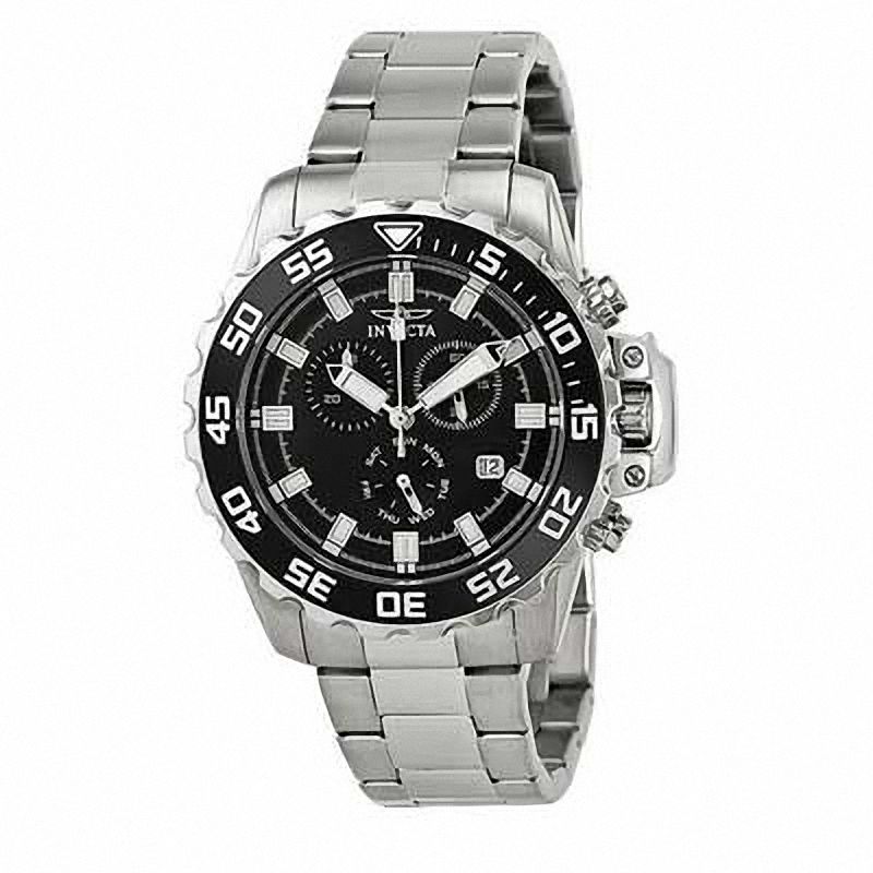 Men's Invicta Pro Diver Chronograph Watch with Black Dial (Model: 13624)