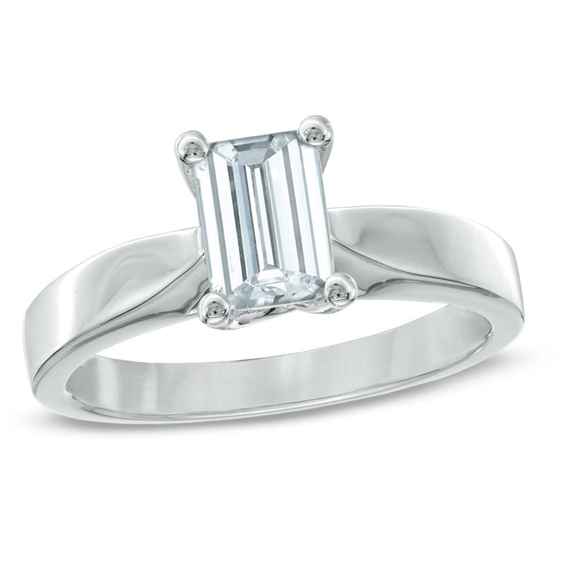Celebration Ideal 1 CT. Emerald-Cut Diamond Solitaire Engagement Ring in 14K White Gold (J/SI2)