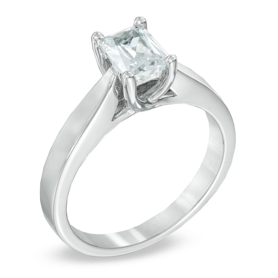 Celebration Ideal 1 CT. Emerald-Cut Certified Diamond Solitaire Engagement Ring in 14K White Gold (J/Si2)