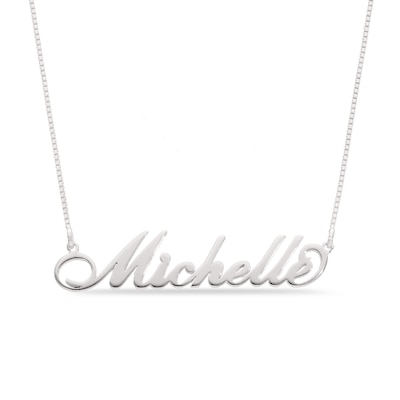 Script Name Necklace in Sterling Silver (11 Characters)