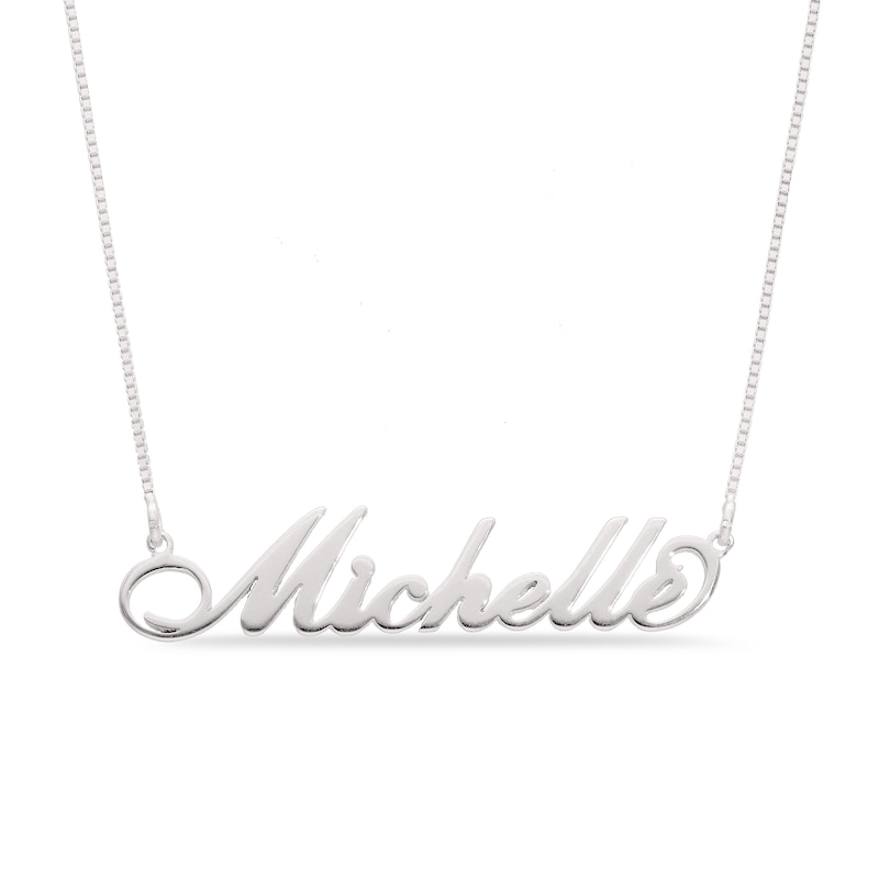 Script Name Necklace in Sterling Silver (10 Alpha Characters)