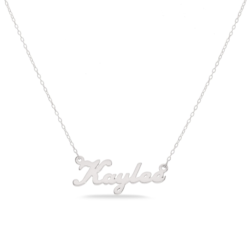 Bold Script Name Necklace in Sterling Silver (10 Characters)