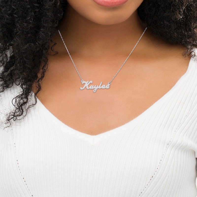 Bold Script Name Necklace in Sterling Silver (10 Characters)