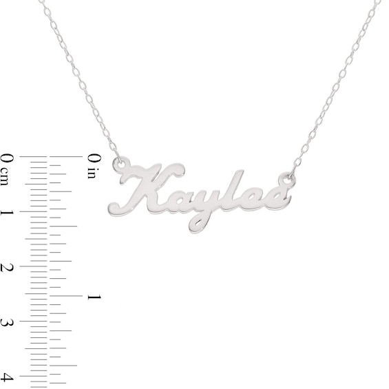 Bold Script Name Necklace in Sterling Silver (10 Characters)