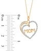 Thumbnail Image 1 of 1/10 CT. T.W. Diamond "MOM" Heart Pendant in 10K Gold