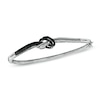 Thumbnail Image 1 of 1/2 CT. T.W. Enhanced Black and White Diamond Knot Bangle in Sterling Silver