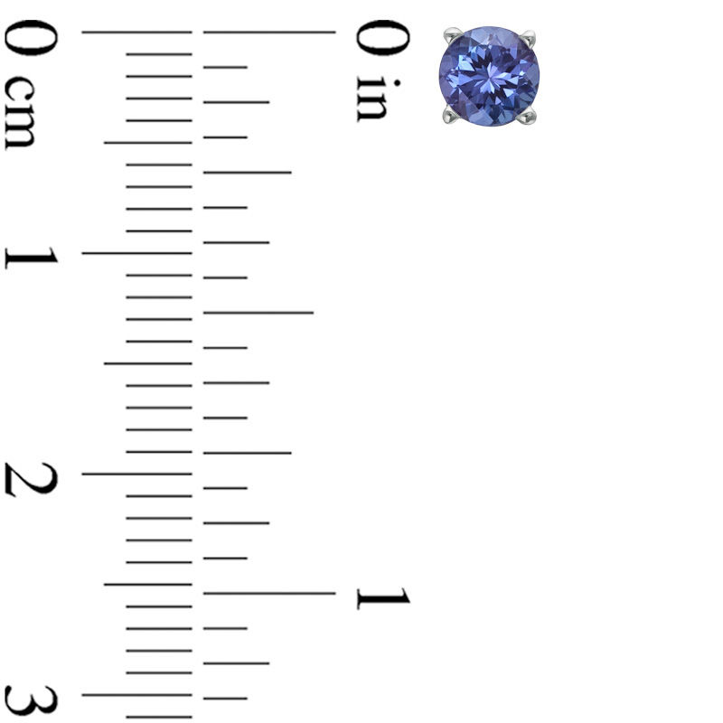 Main Image 2 of 4.0mm Tanzanite Stud Earrings in 10K White Gold