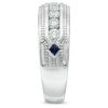 Thumbnail Image 2 of Vera Wang Love Collection Men's 1 CT. T.W. Diamond and Blue Sapphire Wedding Band in 14K White Gold