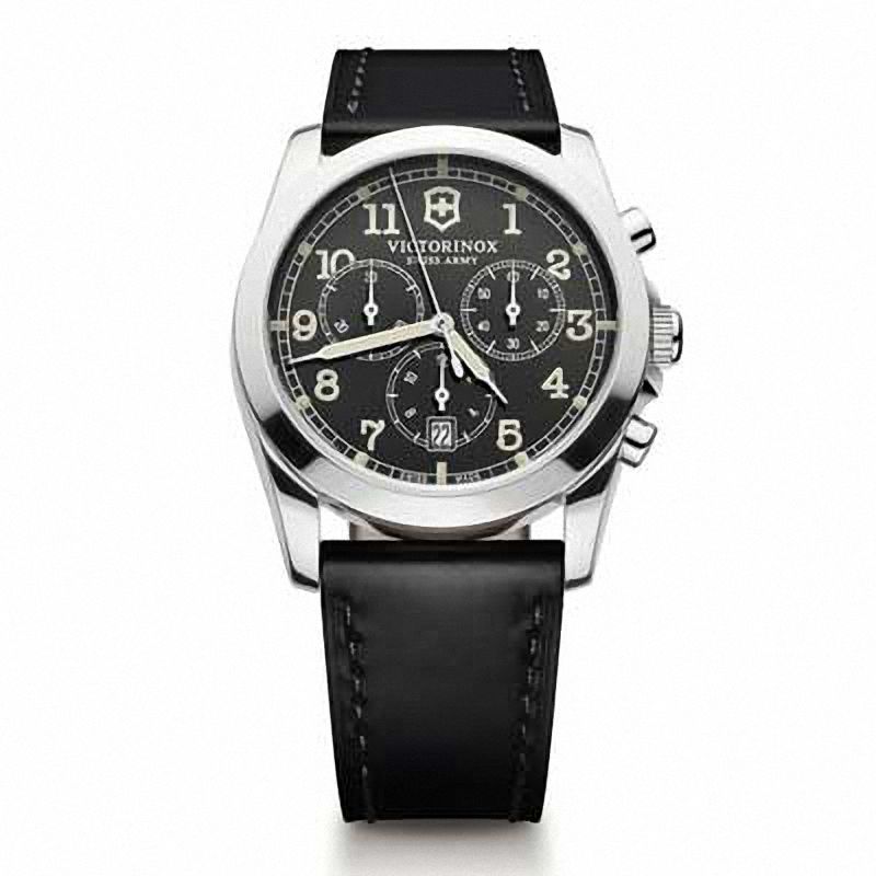 Men's Victorinox Swiss Army Infantry Chronograph Strap Watch with Black Dial (Model: 241588)