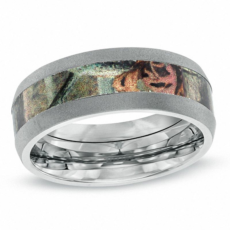 Men's 8.0mm Titanium Comfort Fit Mossy Oak® Camouflage Wedding Band - Size 10