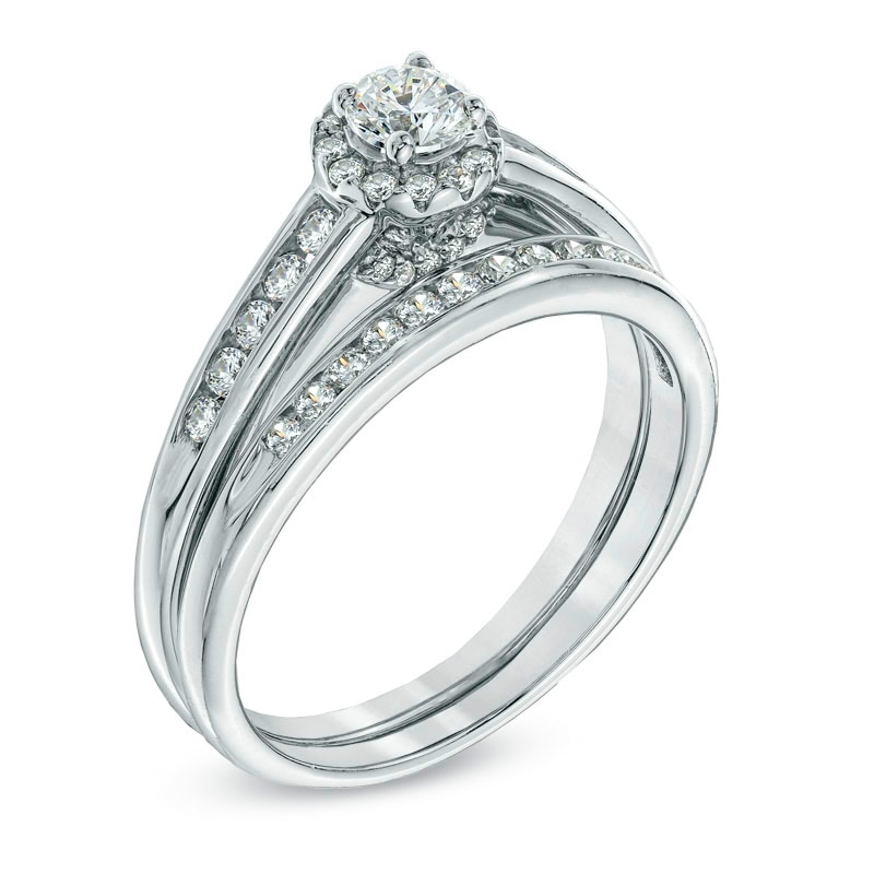 Main Image 2 of 3/4 CT. T.W. Diamond Bridal Set in 14K White Gold
