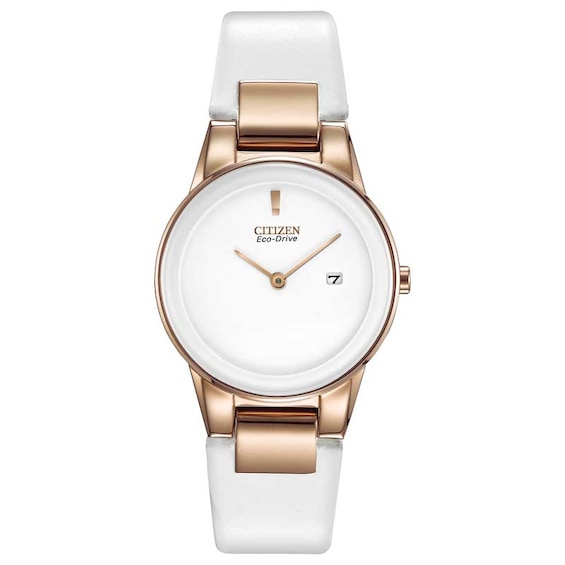 Ladies' Citizen Eco-Drive Watch with White Dial (Model: Ga1053-01A)