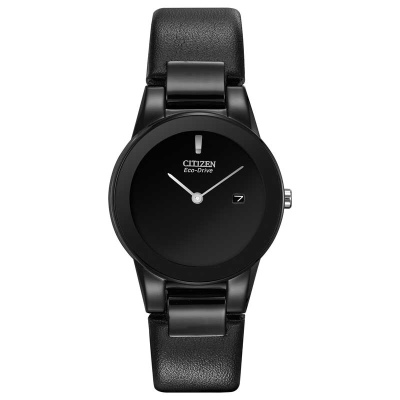 Main Image 1 of Ladies' Citizen Eco-Drive® Axiom Black IP Strap Watch with Black Dial (Model: GA1055-06E)