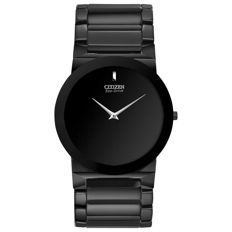 Citizen Eco-Drive® Stiletto Blade Black Ceramic Watch with Black Dial (Model: AR3055-59E)