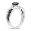 Thumbnail Image 2 of 3/4 CT. T.W. Black Diamond and Lab-Created White Sapphire Swirl Ring in Sterling Silver