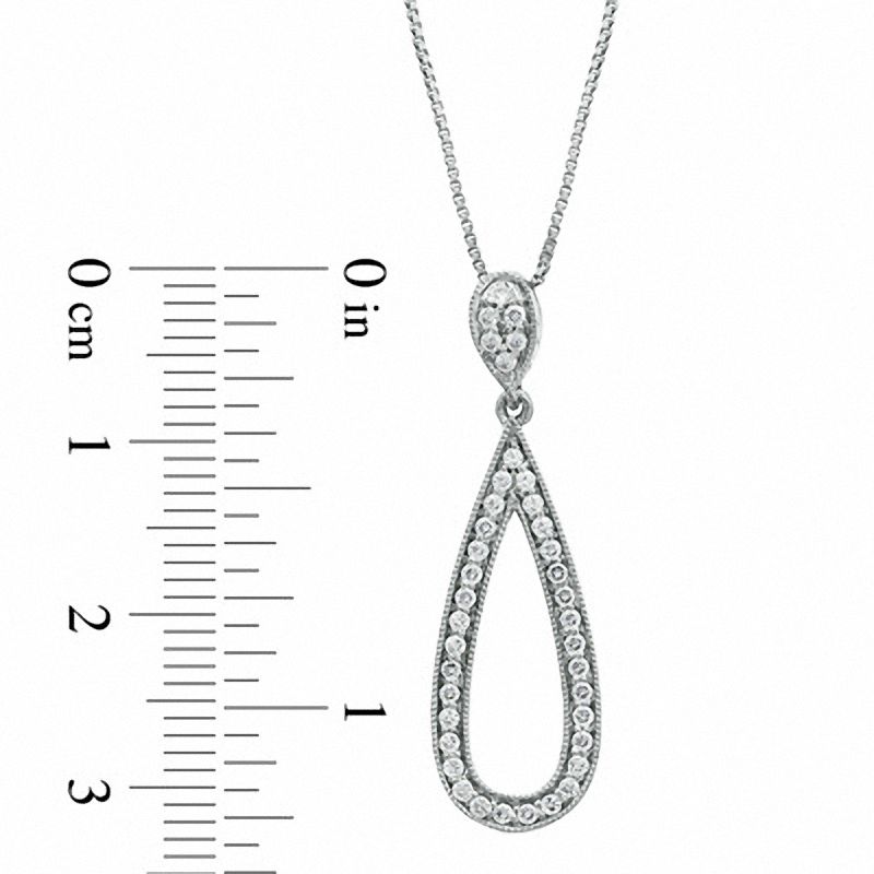 1/3 CT. T.W. Diamond Open Teardrop Pendant in Sterling Silver