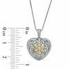 Thumbnail Image 1 of 1/4 CT. T.W. Diamond Vintage-Style Heart Pendant in Sterling Silver and 14K Gold Plate