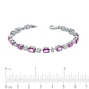 Thumbnail Image 1 of Oval Lab-Created Pink and White Sapphire Bracelet in Sterling Silver