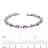 Thumbnail Image 2 of Oval Lab-Created Pink and White Sapphire Bracelet in Sterling Silver