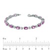 Thumbnail Image 1 of Oval Lab-Created Pink and White Sapphire Bracelet in Sterling Silver