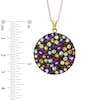 Thumbnail Image 2 of Multi-Gemstone Circle Pendant in Sterling Silver with 18K Gold Plate