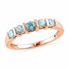 Thumbnail Image 0 of Aquamarine Five Stone Band in 10K Rose Gold