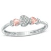 Thumbnail Image 1 of Diamond Accent Hearts Ring in Sterling Silver and 10K Rose Gold