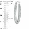 Thumbnail Image 2 of Crystal Inside-Out Hoop Earrings in Sterling Silver