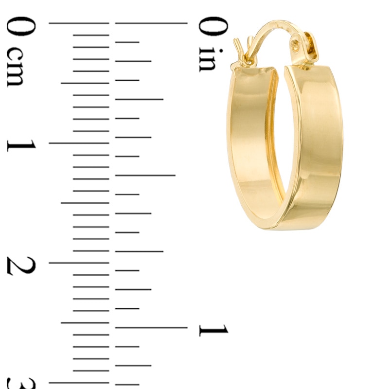 Small Oval Band Hoop Earrings in 14K Gold
