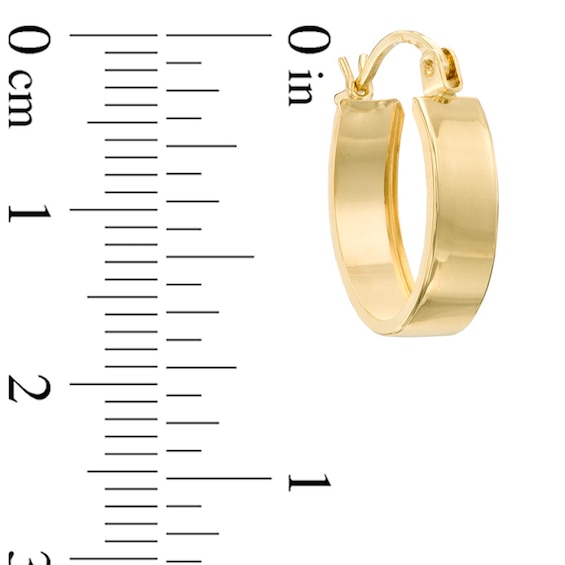 Small Oval Band Hoop Earrings in 14K Gold