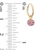 Thumbnail Image 2 of Child's Rose Crystal Ball Hoop Earrings in 14K Gold