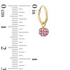 Thumbnail Image 2 of Child's Rose Crystal Ball Hoop Earrings in 14K Gold
