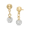 Thumbnail Image 1 of Child's Crystal Ball Drop Earrings in 14K Gold
