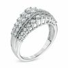 Thumbnail Image 2 of 1 CT. T.W. Diamond Vintage-Style Multi-Row Anniversary Band in 10K White Gold