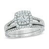 Thumbnail Image 1 of 3/4 CT. T.W. Diamond Double Frame Bridal Set in 14K White Gold
