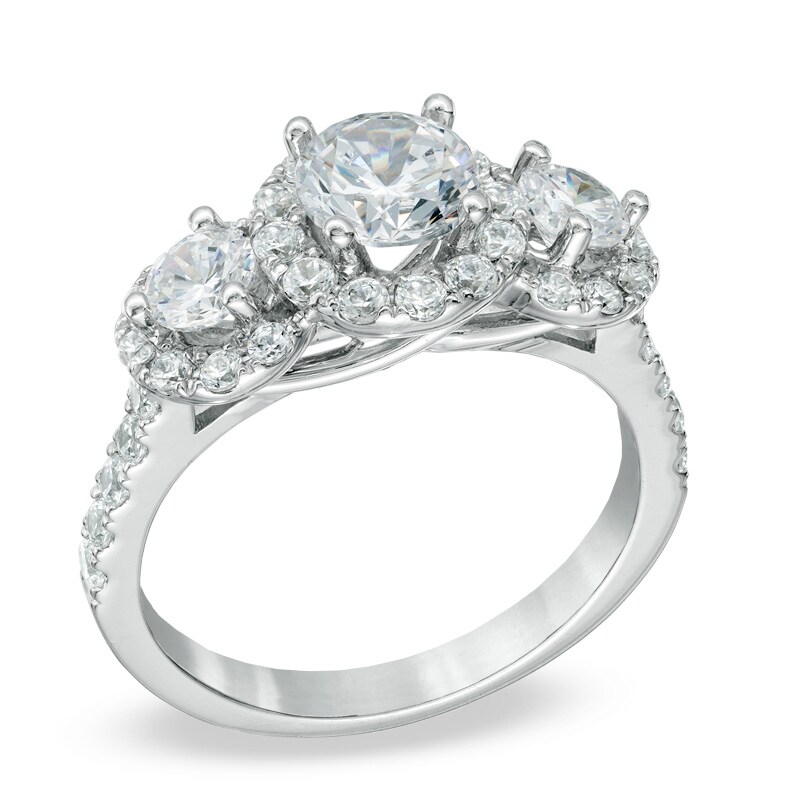 Main Image 2 of 2 CT. T.W. Certified Diamond Three Stone Engagement Ring in 14K White Gold (I/I1)