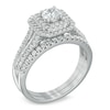 Thumbnail Image 1 of Celebration Ideal 1 CT. T.W. Diamond Double Frame Bridal Set in 14K White Gold (I/I1)