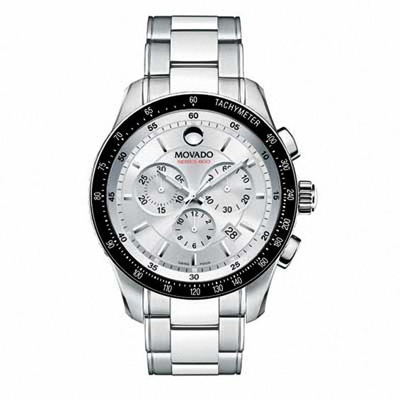 Men's Movado Series 800 Chronograph Watch with Silver Dial (Model 2600095)