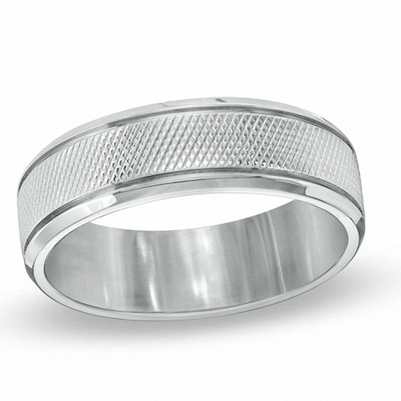 7.0mm Snakeskin Textured Stainless Steel Band - Size 10