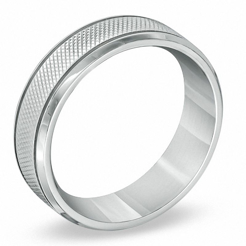 Main Image 2 of 7.0mm Snakeskin Textured Stainless Steel Band -  Size 10