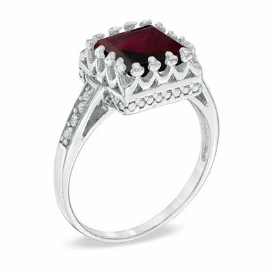 caratyogi Square Cut Elegant Red Garnet Ring Sterling Silver Size 4-12 for Both Men and Women