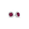 Thumbnail Image 0 of 6.0mm Lab-Created Ruby and White Sapphire Stud Earrings in Sterling Silver