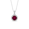 Thumbnail Image 0 of 8.0mm Lab-Created Ruby and White Sapphire Pendant in Sterling Silver