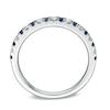 Thumbnail Image 2 of Vera Wang Love Collection 1/8 CT. T.W. Diamond and Blue Sapphire Band in 14K White Gold
