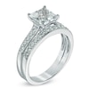 Thumbnail Image 2 of Princess-Cut Lab-Created White Sapphire Fashion Ring Set in Sterling Silver