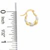 Thumbnail Image 3 of Medium Textured Hoop Earrings in 14K Two-Tone Gold